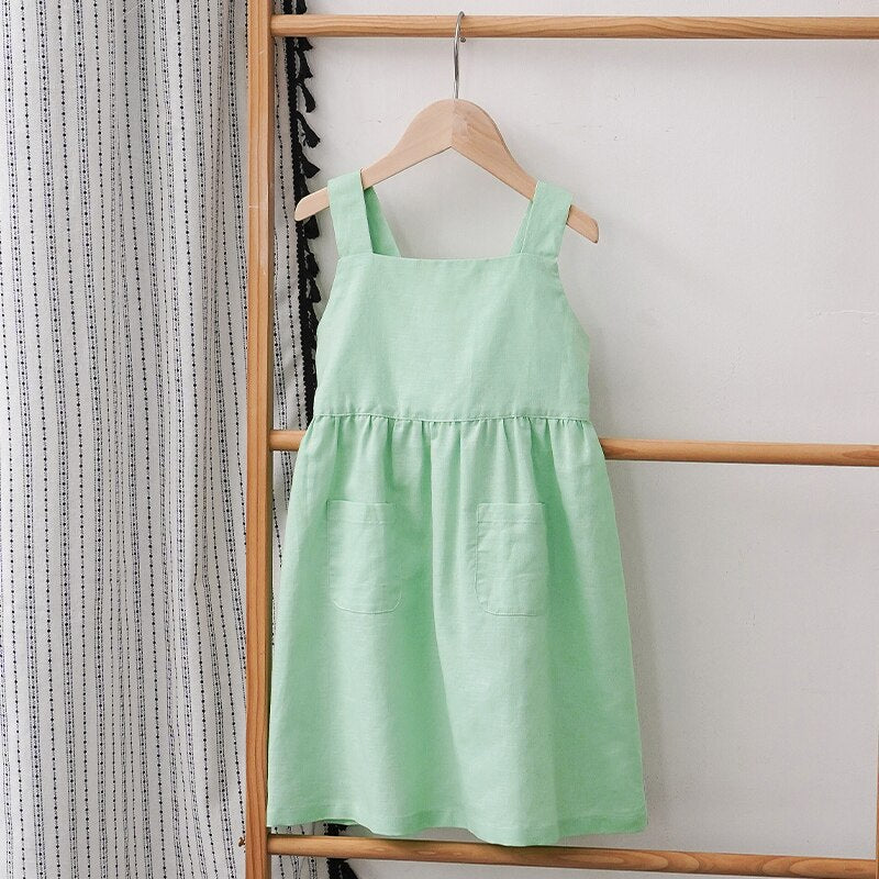 Cotton And Linen Sleeveless  Dress