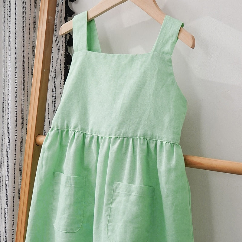 Cotton And Linen Sleeveless  Dress