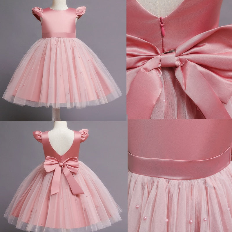 Tulle Dress Backless Bow