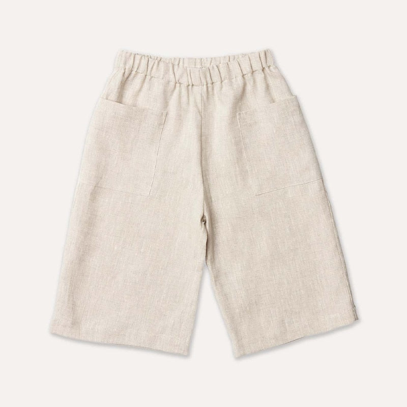 Retro Girls Cotton And Linen Ankle-Length Pants