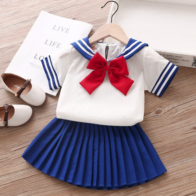 Sets 2Pcs Fashion Navy Short Sleeve