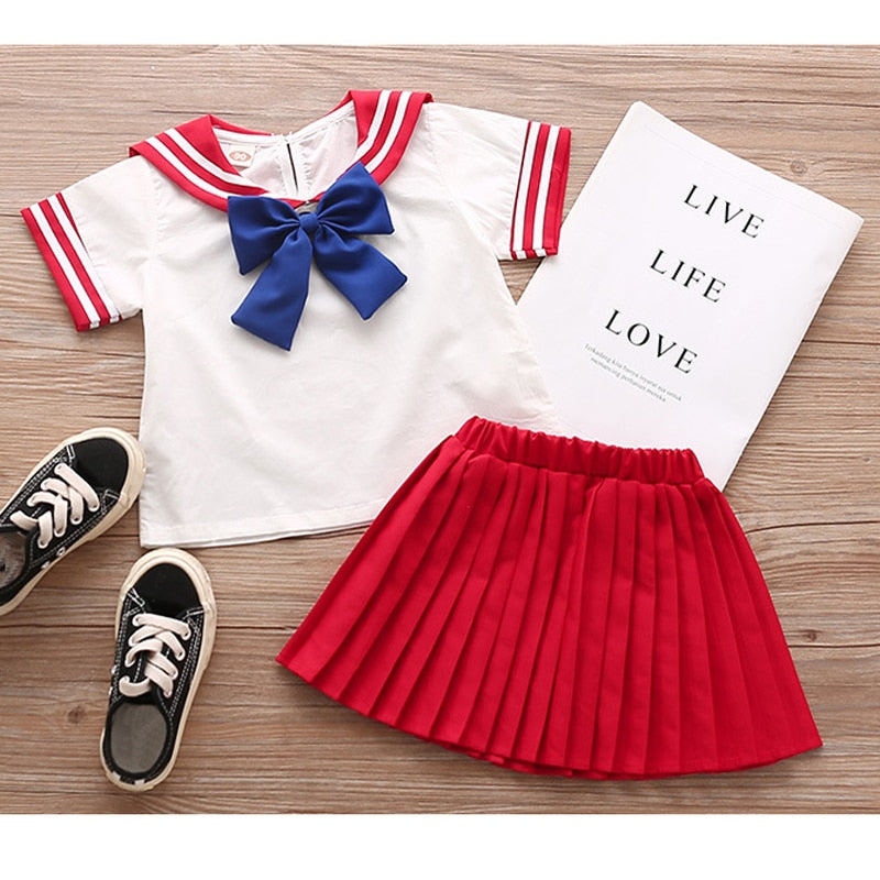 Sets 2Pcs Fashion Navy Short Sleeve