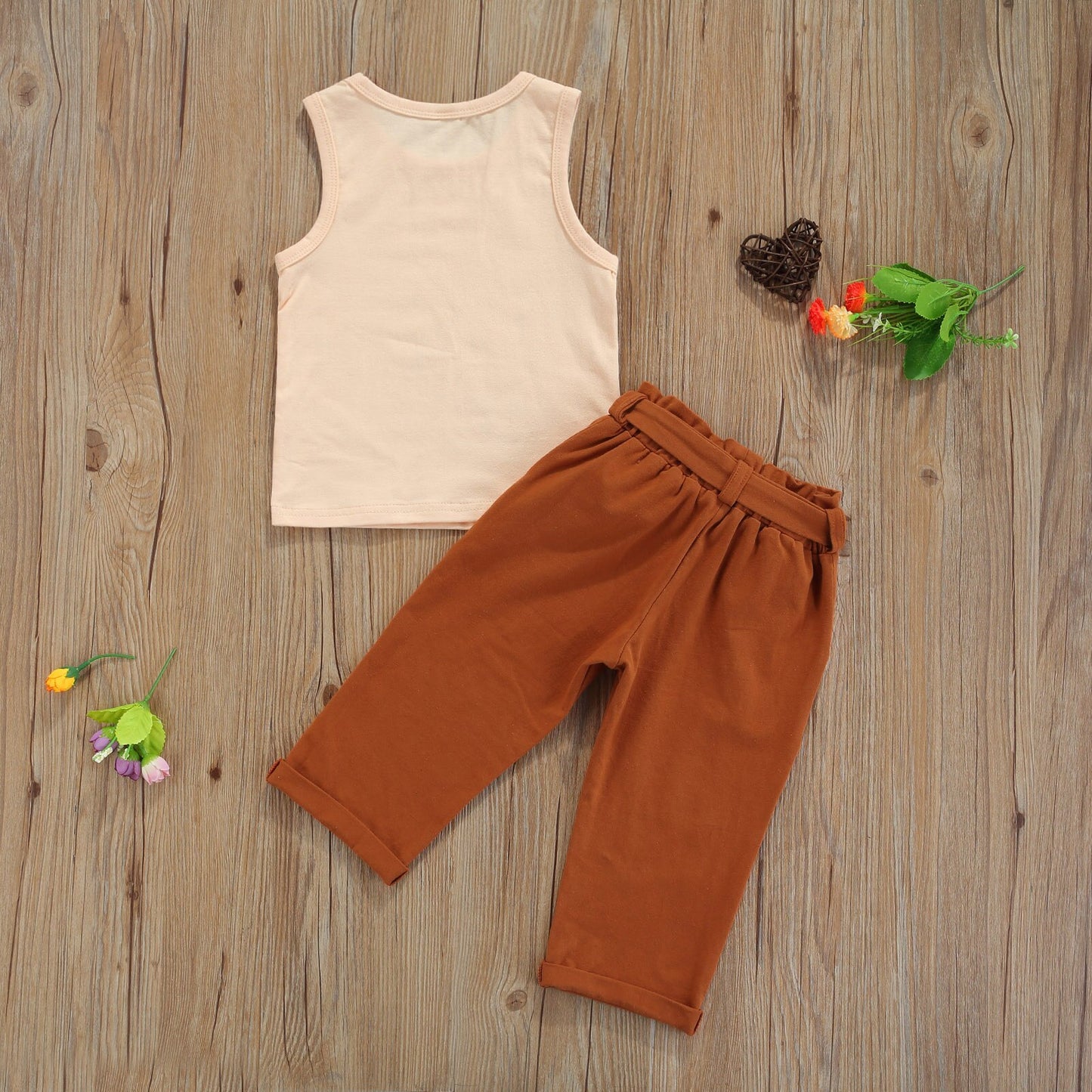 Sleeveless Vest + Brown Pants