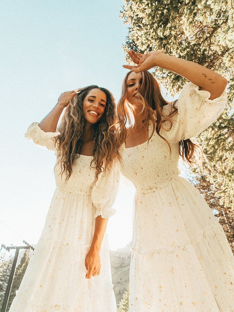 Flower Mother Daughter Long Dress