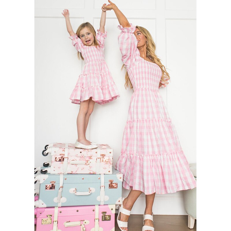 Flower Mother Daughter Long Dress