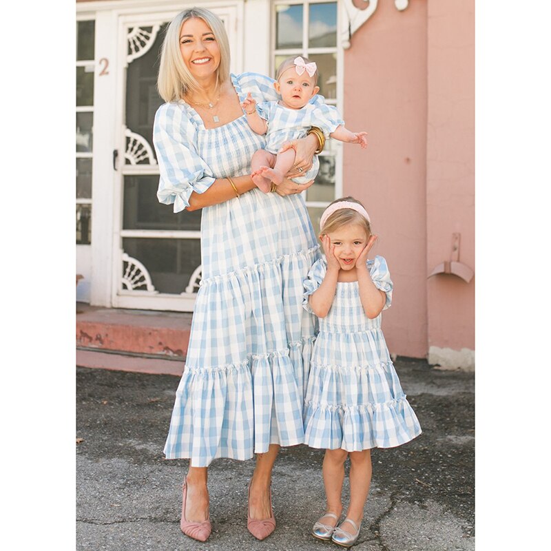 Flower Mother Daughter Long Dress