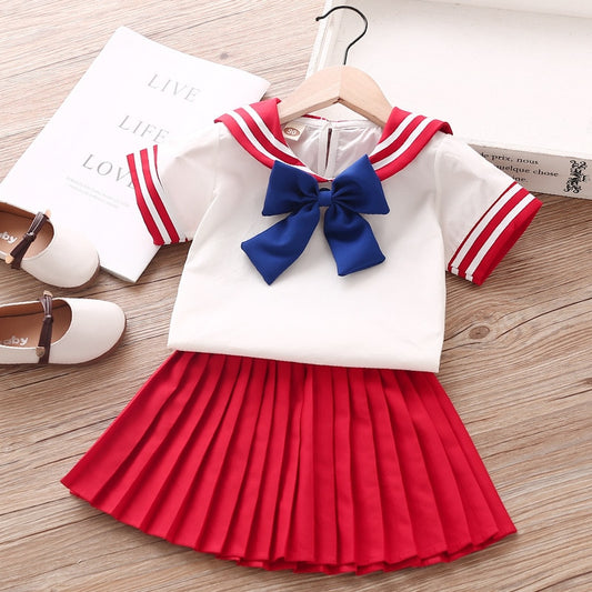 Sets 2Pcs Fashion Navy Short Sleeve