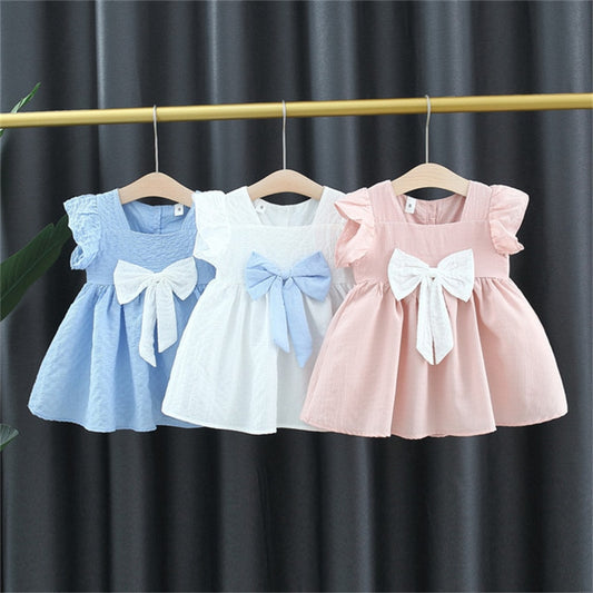 Solid Ruffles Short Sleeve O Neck