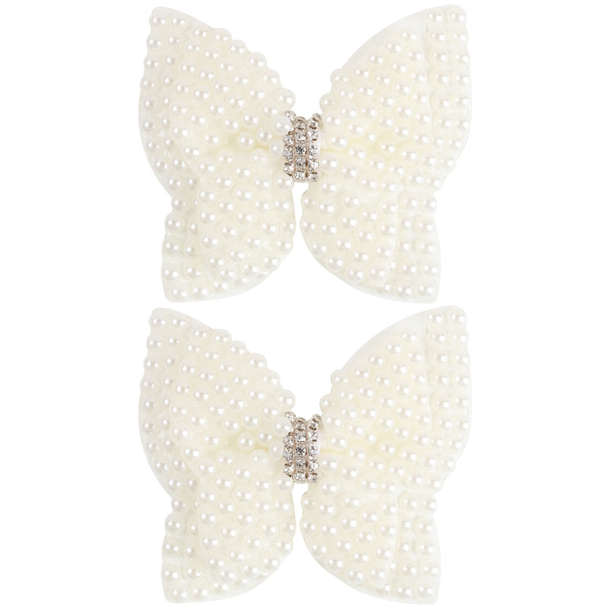 White Pearl Hair Bows