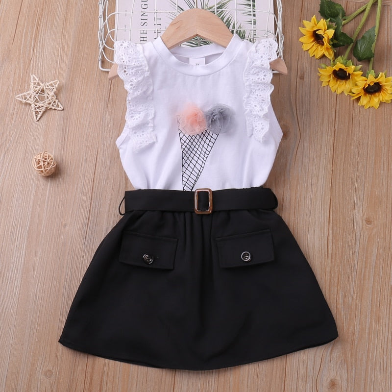 Sets 2Pcs Fashion Navy Short Sleeve