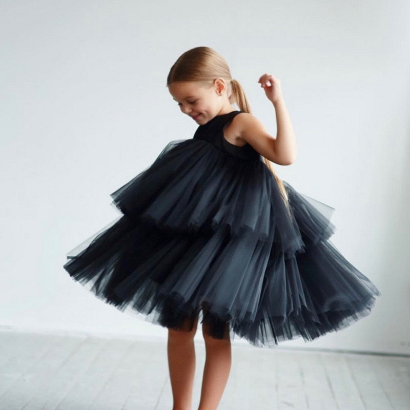 Party Dresses Black Round