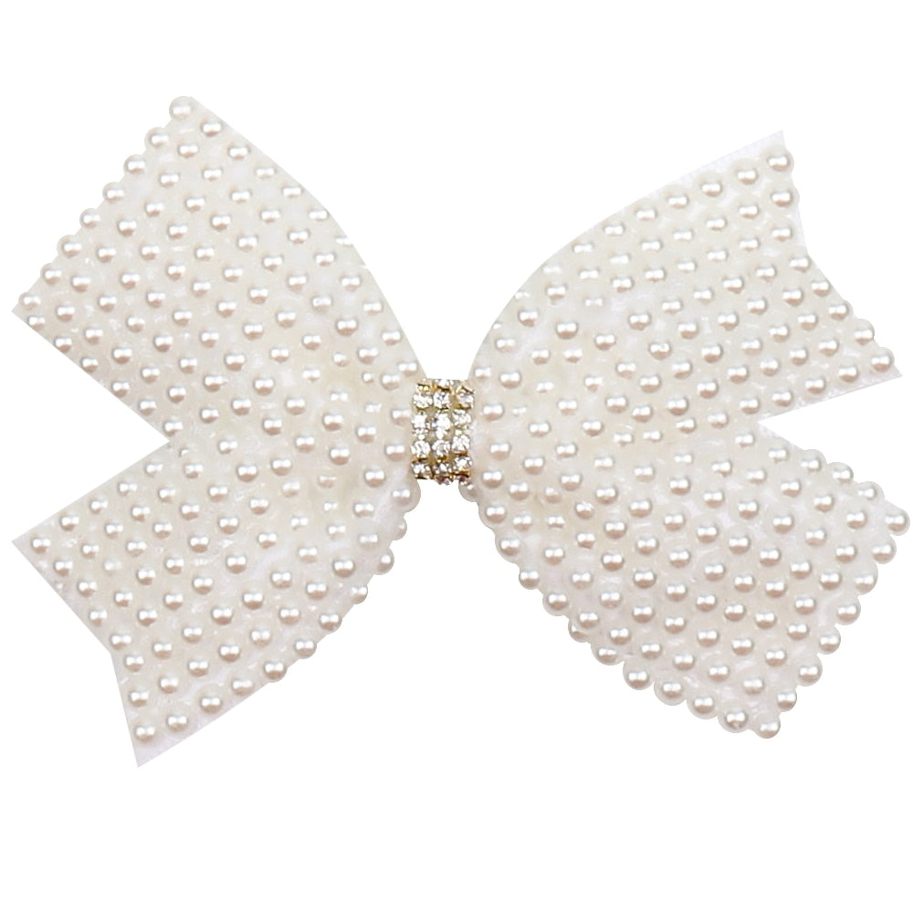 White Pearl Hair Bows