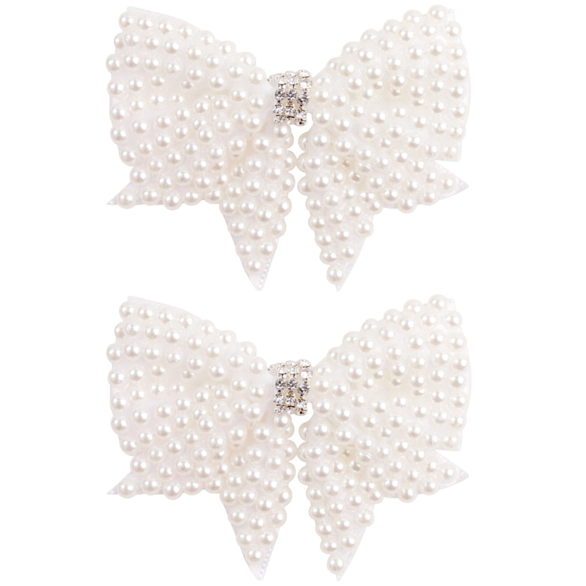 White Pearl Hair Bows