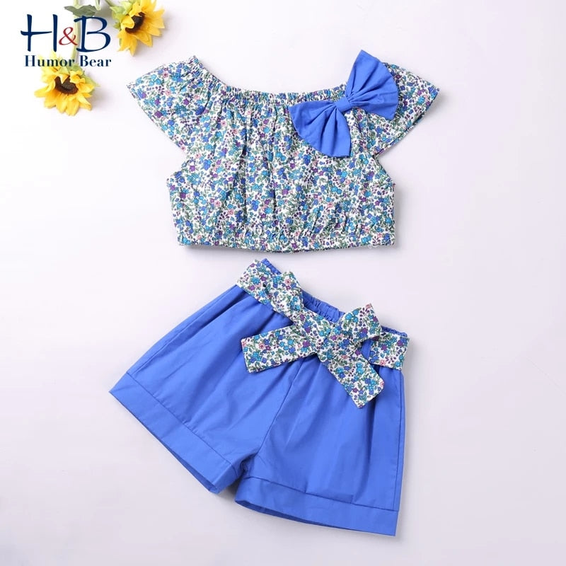 Sets 2Pcs Fashion Navy Short Sleeve