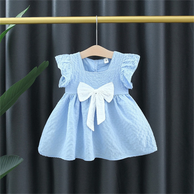 Solid Ruffles Short Sleeve O Neck